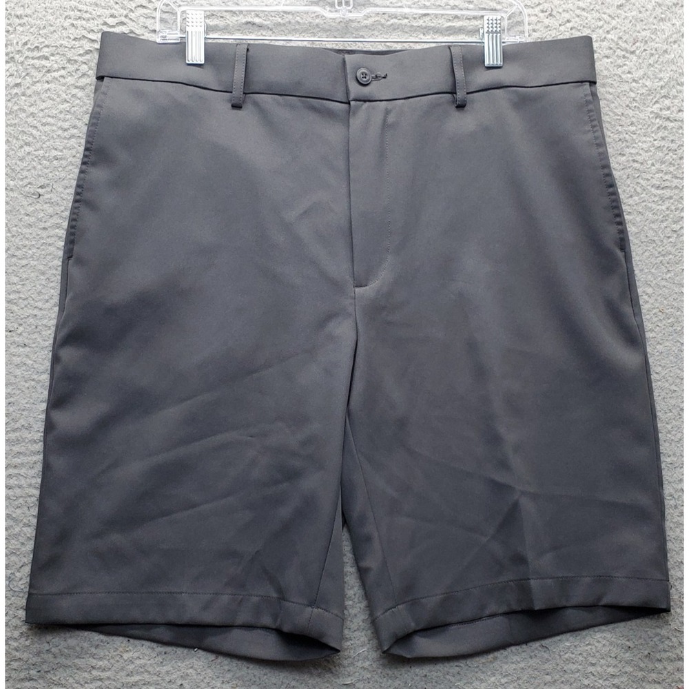 PGA TOUR Athletic Golf Shorts Mens 36 Gray Performance Flat Front Slash Pocket